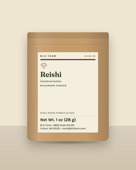 Reishi mushroom powder 1 oz kraft pouch