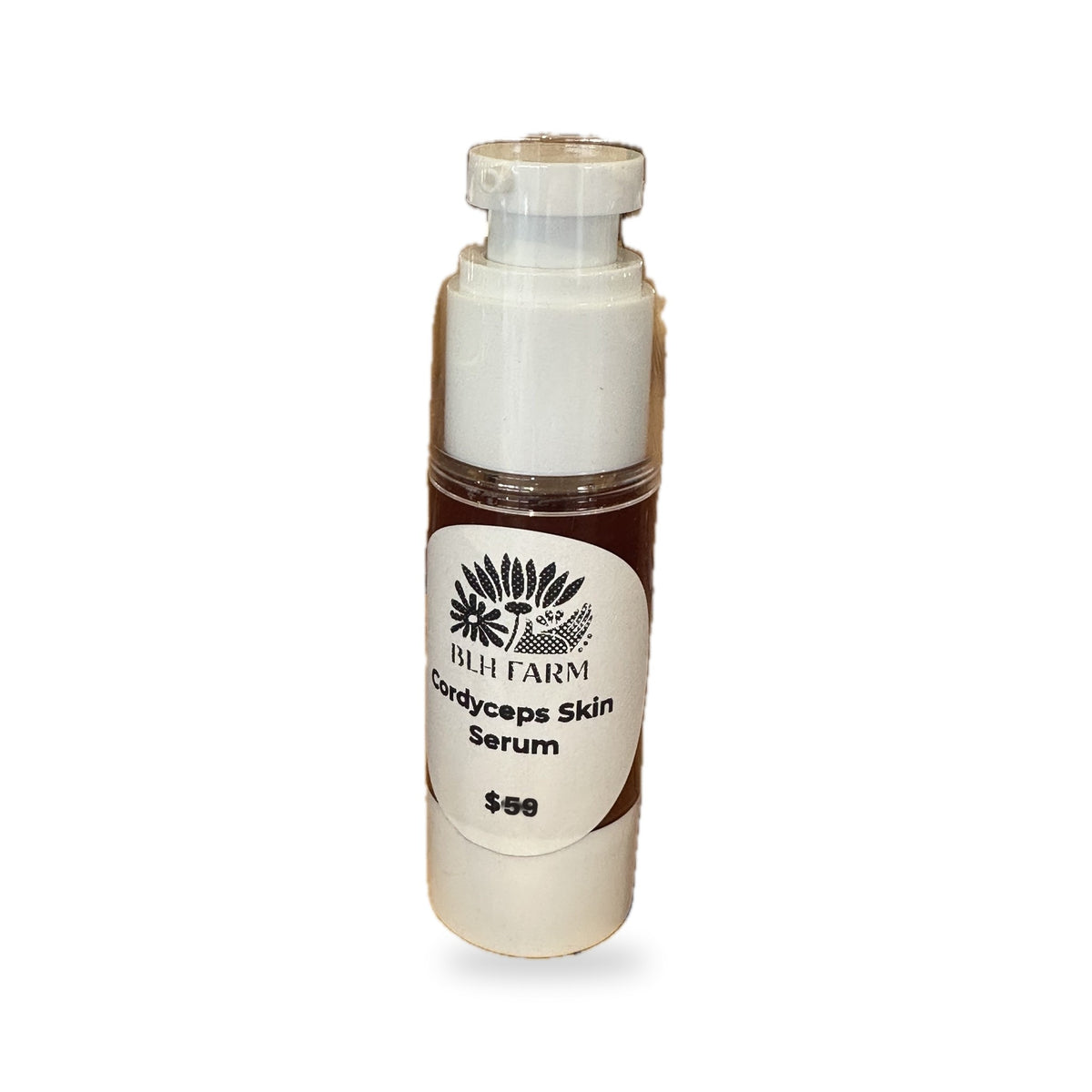 BLH Farm Cordyceps Skin Serum pump bottle with product label