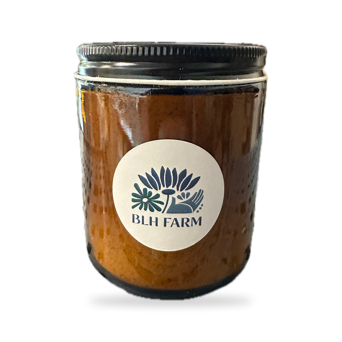 BLH Farm Lion's Mane Mushroom Powder in an amber glass jar