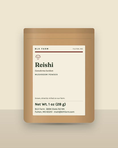 Reishi mushroom powder 1 oz kraft pouch